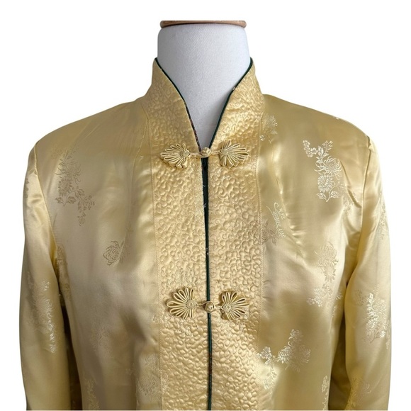 SILK SQUIRREL Vintage 70s 80s Cheongsam Inspired Satin Silk Jacket Reversible L - Picture 11 of 16